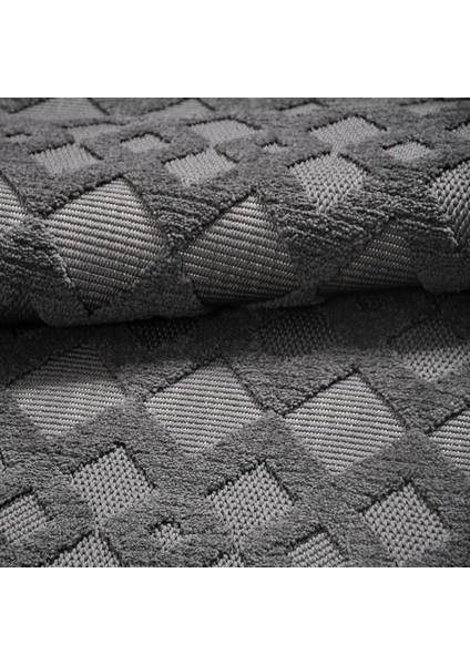Conde Geometrik Antrasit Polyester Kaydırmaz Tabanlı Makine Halısı indirimleri
