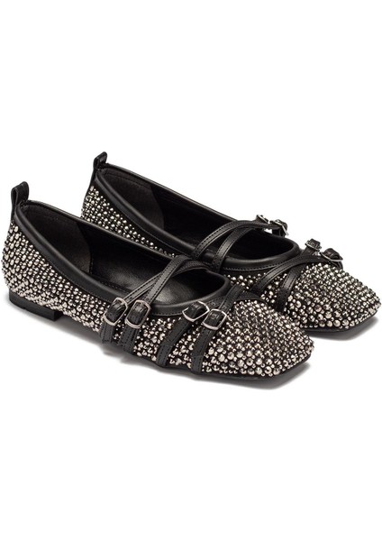 Kadın Taşlı Bantlı Babet Ayakkabı 2215