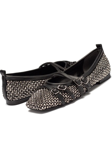 Kadın Taşlı Bantlı Babet Ayakkabı 2215 fırsatları