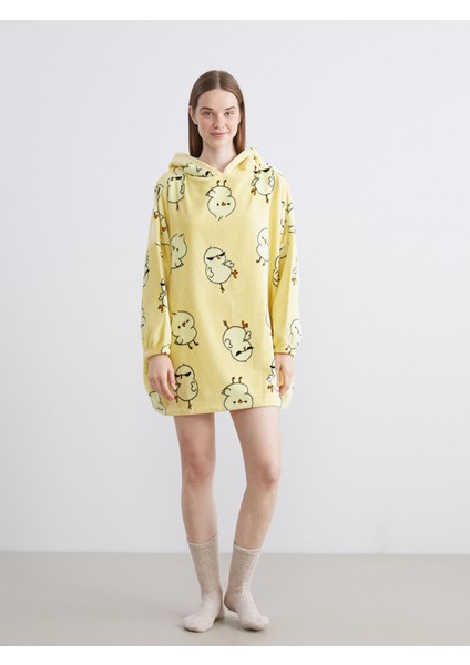 Yeni Sezon Kapüşonlu Oversize Pelüş Kadın Pijama Üstü fiyatları