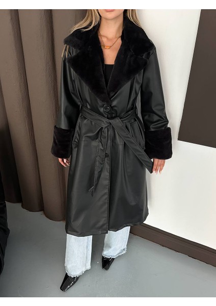 Kürklü Deri Trenç modelleri