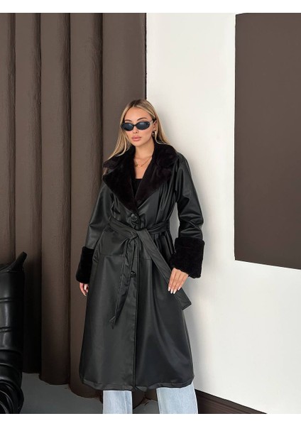 Kürklü Deri Trenç indirimleri