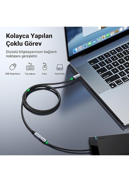 Gen2 100 W Thunderbolt 3 Type-C To Type-C Örgülü Uzatma Kablosu 50 cm fiyatları