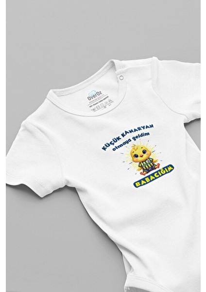 Minik Kanaryan Olmaya Geldim Babacığım Yazılı Taraftar Bebek Body Çıtçıtlı Badi Zıbın Tulum 5910