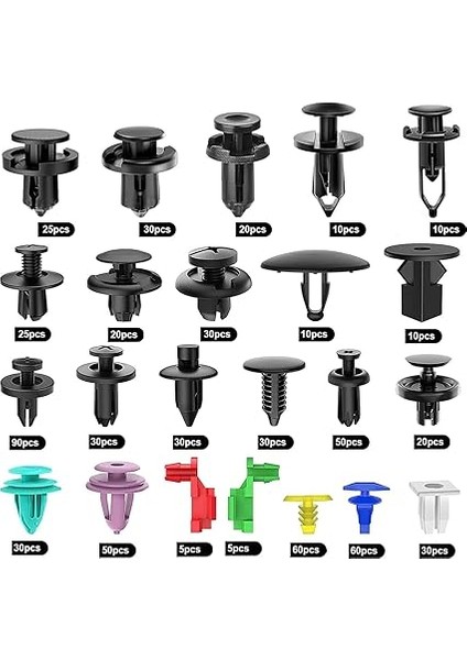 725 Parça Evrensel Oto Klips Seti – 38 Boy Farklı Araç Tutucu, 30 Sünger Yastık, 1 Klips Sökme Aleti ile – Tampon, Kapı Paneli, Çamurluk, Motor Kapağı Için Uyumlu Kutulu Tamir ve Montaj Kiti modelleri