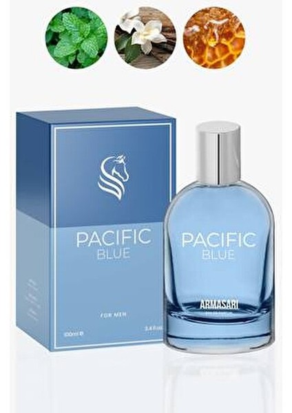Pacific Blue Edp Erkek Parfüm 100ML | Fresh, Oryantal | Nane, Vanilya, Bal, Tobacco, Lavanta, Tonka