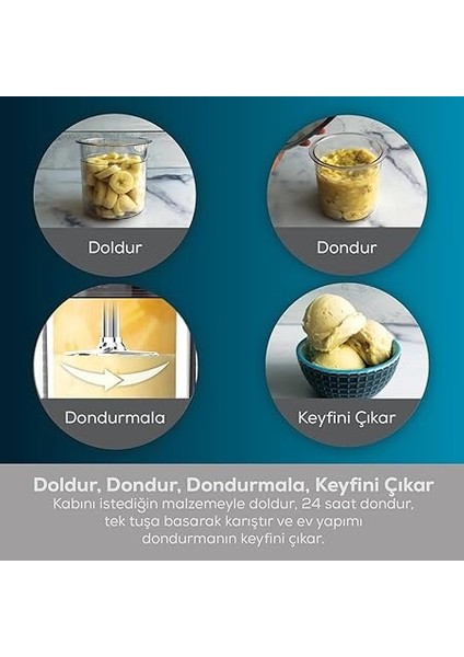 Creami 7 In 1 Dondurma Makinesi, 800W, Creamify Teknolojisi, 3 Kaplı, 7 Program, Dondurma, Gelato, Light Dondurma, Sorbet, Milkshake, Smoothie Bowl, Mix-In fırsatları