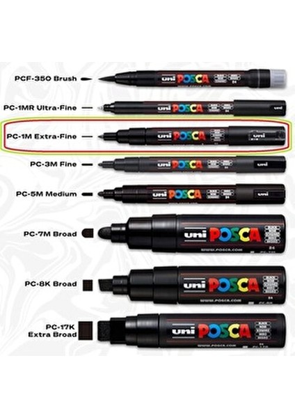 Posca 8'li Ana Renk Set (En Çok Tercih Edilen 8 Ana Renk) Pc-1m (0.7mm) Poska PC1M Pc - 1m fiyatları