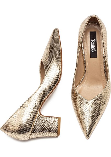 Kadın Yılan Desenli Gündelik Topuklu Ayakkabı 5000 fırsatları
