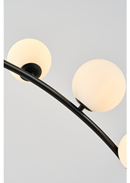 Felin Siyah 6 Cam Başlıklı Deve Boynu Lambader indirimleri