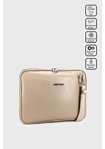 13-14" Inç Su Geçirmez Kumaş Özellikli Macbook Air-Pro Evrak Notebook Laptop Çapraz Askılı Çanta