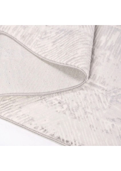 Lapice Modern Gri Beyaz Polyester Kaydırmaz Makine Halısı modelleri