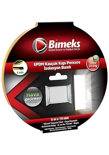 Epdm Kauçuk Kapı Pencere Bandı 5MMX10MMX5MT Beyaz