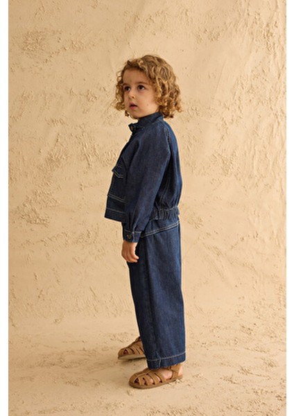 Bomber Denim Ceket Koyu Mavi indirimleri