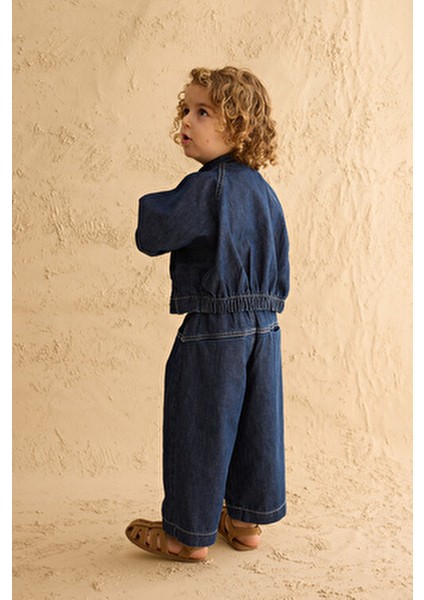 Bomber Denim Ceket Koyu Mavi