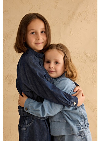 Bomber Denim Ceket Koyu Mavi