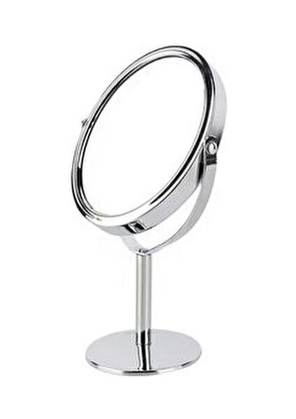 Oval Masaüstü Ayaklı 360° Dönebilen, Işyeri, Seyahat Için Mini Krom Ayna 15X25CM fırsatları