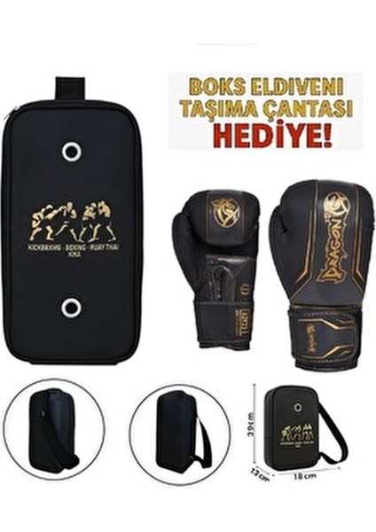 Legacy Kick Boks Eldiveni Muay Thai Eldiveni Suni Deri Malzeme ile Taşıma Çantasında