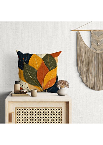 2 Li Kombin Yaprak Desenli 3 Boyutlu Dijital Baskılı Kırlent Kılıfı modelleri