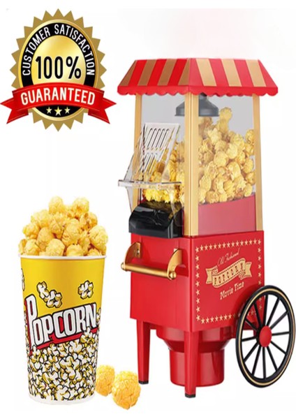 Mutfaksever Kırmızı Mısır Patlatma Popcorn Makinesi Kırmızı Yağsız Popcorn 1200W