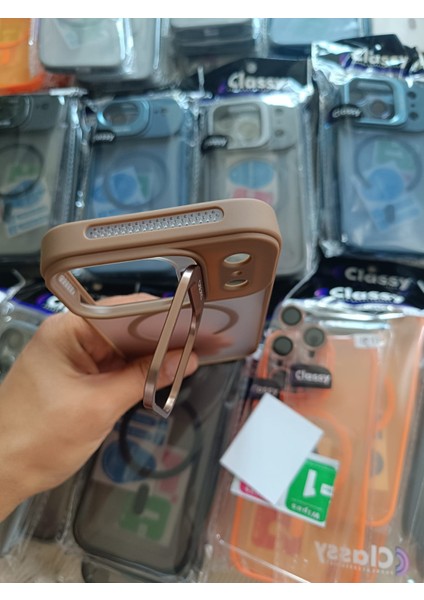 iPhone 17PROMAX Magsafe Destekli Mat Şeffaf Silikon Kılıf + Lens Hediyeli + Stand Fonksiyonlu fiyatları