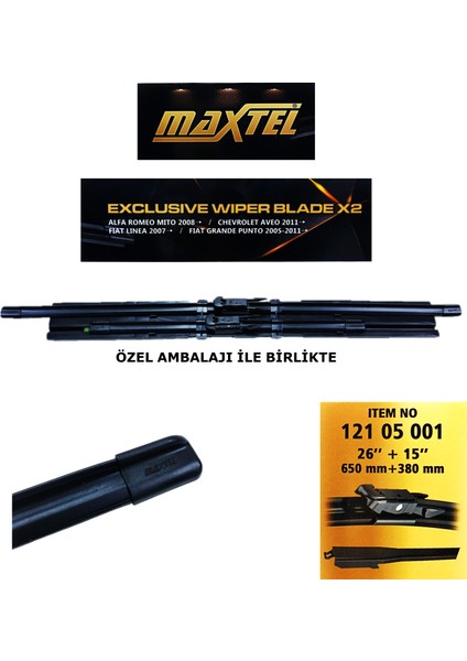 Fiat Linea (2007-2017) Ön Silecek Süpürgesi 650MM + 380MM fiyatları