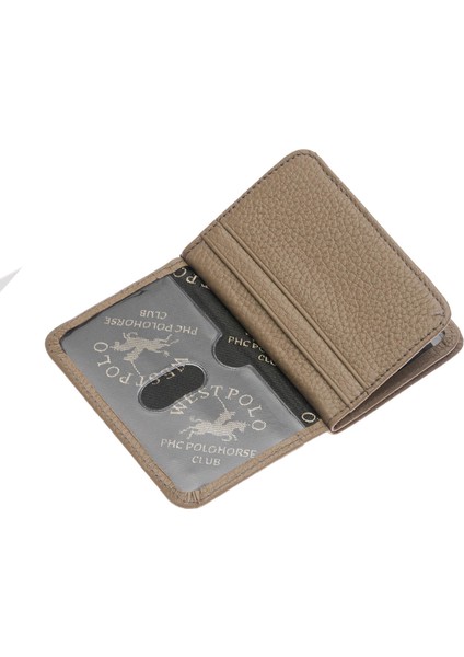 Hakiki Deri Bol Kart Bölmeli Unisex Kartlık - Vizon modelleri