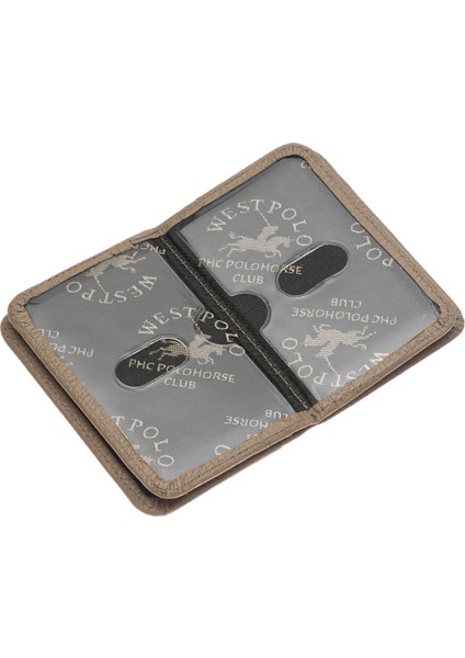 Hakiki Deri Bol Kart Bölmeli Unisex Kartlık - Vizon fırsatları