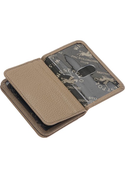 Hakiki Deri Bol Kart Bölmeli Unisex Kartlık - Vizon indirimleri