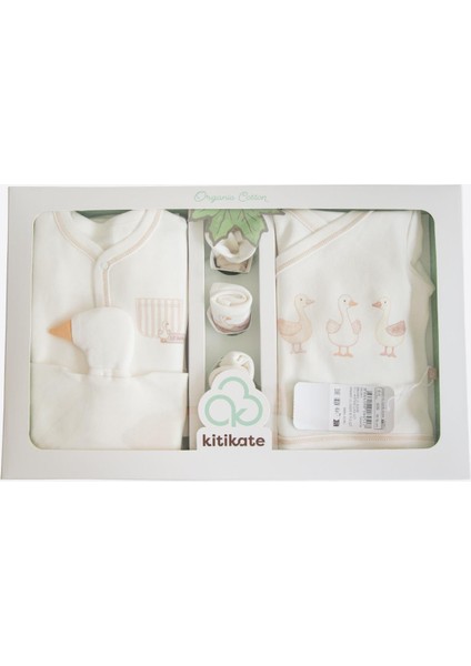 Organik Lil Ducky 10'lu Hastane Çıkış Seti Ekru