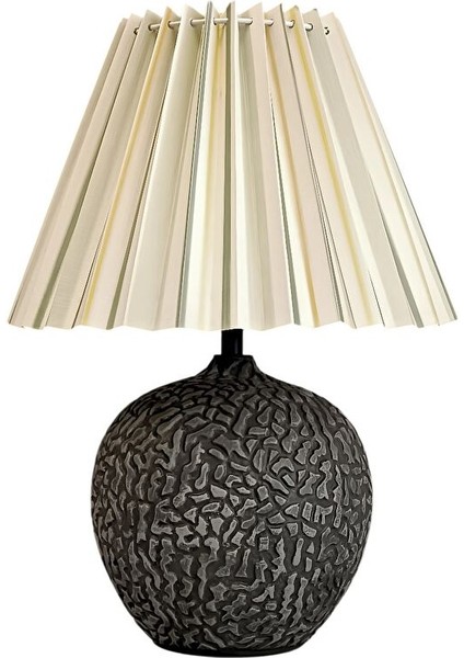 Linue Taş Desenli Çok Renkli Şapkalı Gri Abajur