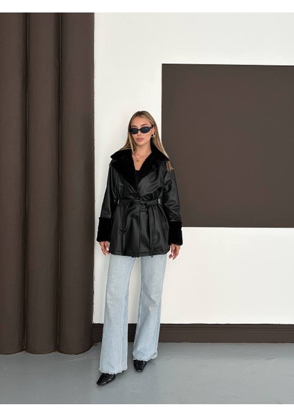 Kısa Kürklü Deri Trenç modelleri