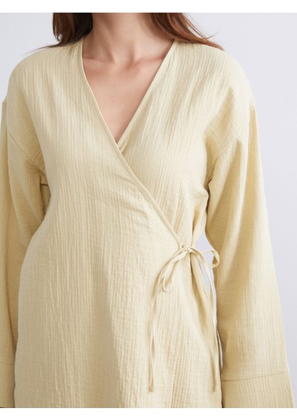 Yeni Sezon Kruvaze Yaka Dokulu Kadın Kimono modelleri