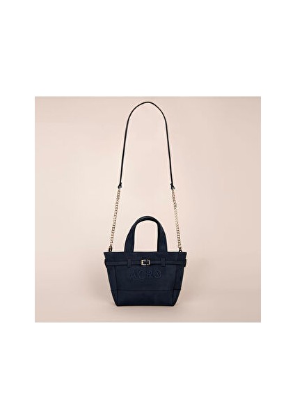 Lacivert Mikro Süet Çanta