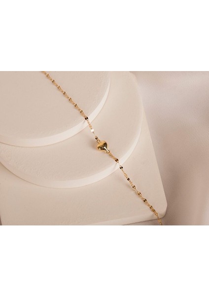 Lovely Altın Kalpli Işıltılı Zincir Bileklik fiyatları