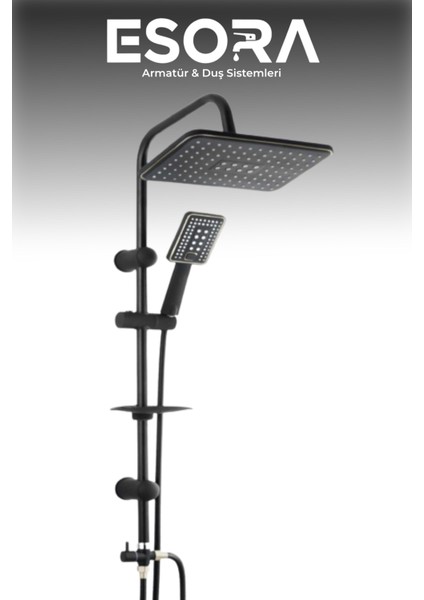 Siyah Robot Tepe Yağmurlama Delta Banyo-Mutfak-Lavabo Bataryası Musluğu Çeşmesi 4' lü Set Paslanmaz fiyatları