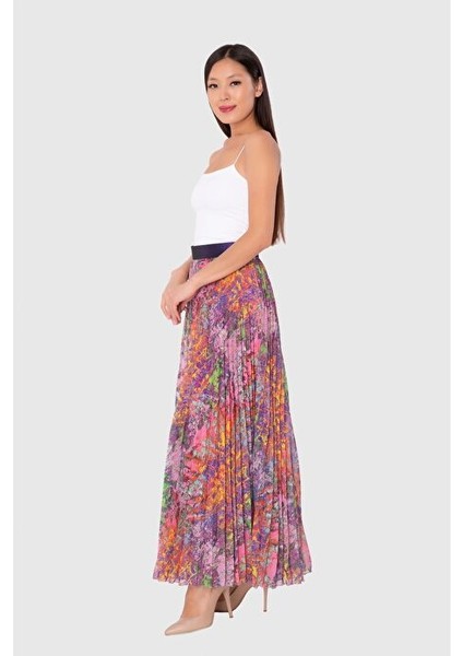Renkli Baskılı Şifon Etek fiyatları