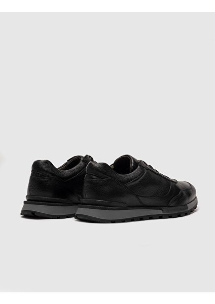 Siyah Erkek Deri Sneaker 28126 modelleri