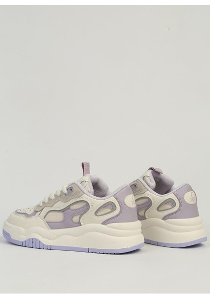 Benetton Beyaz Lila Kadın Spor Ayakkabı Ithal BNI-11571 fırsatları