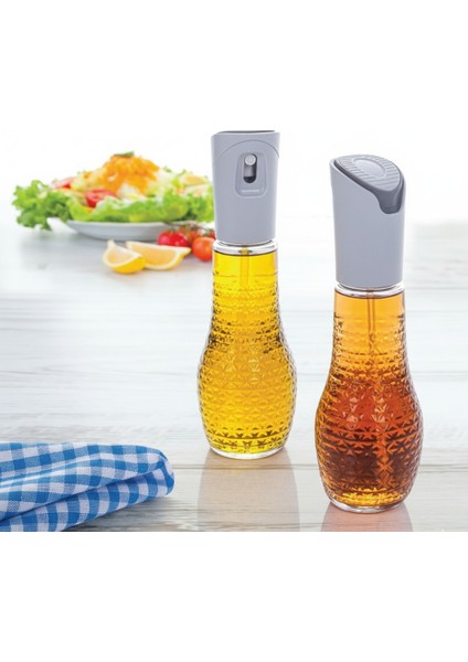 2’li Yerli Cam Sprey Yağlık - Yağdanlık Seti – Zeytinyağı, Ayçiçek Yağı ve Sirke modelleri