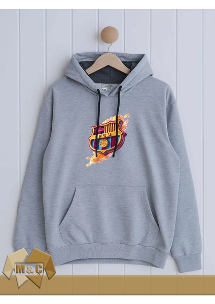 Barcelona 3 Erkek Kapşonlu Uzun Kollu Sweatshirt Mevsimlik 2 Ip Özel Tasarım Cepli Büyük Beden Hodie