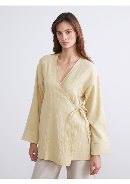 Yeni Sezon Kruvaze Yaka Dokulu Kadın Kimono