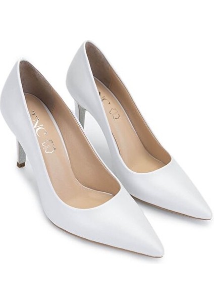 Kadın Hakiki Deri Beyaz Sedef Topuklu Ayakkabı fiyatları