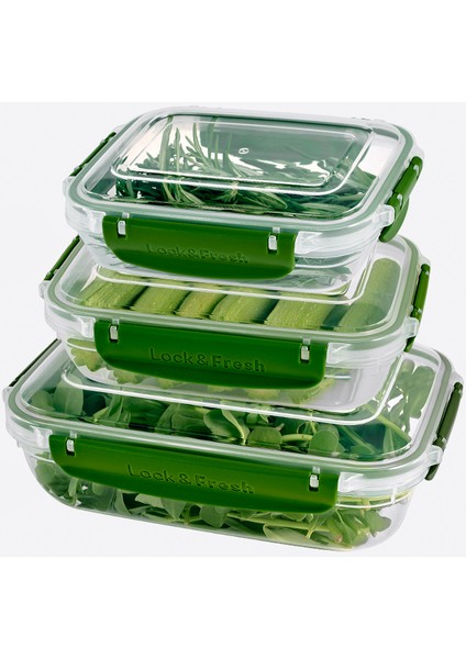 Lock&fresh Master Dikdörtgen Saklama Kabı (565,975,1675 Ml) (Üçlü Set) fırsatları