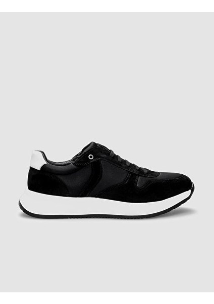 Siyah-Beyaz Erkek Deri Sneaker 29767