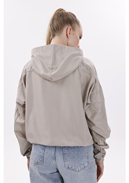Kadın Taş Kapüşonlu Su ve Rüzgar Geçirmez Oversize Yağmurluk - Rüzgarlık indirimleri
