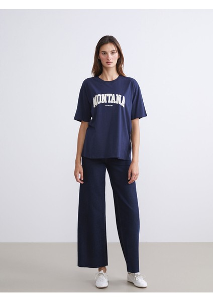 Yeni Sezon Montana Baskılı Oversize Kadın Tişört fiyatları