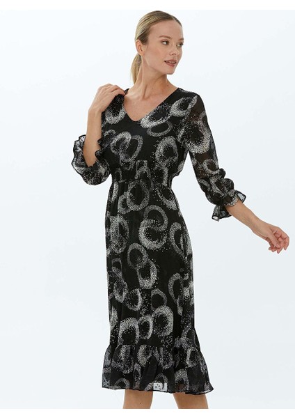 V Yaka Emprime Standart Siyah Kadın Elbise 22KSL7200 fırsatları