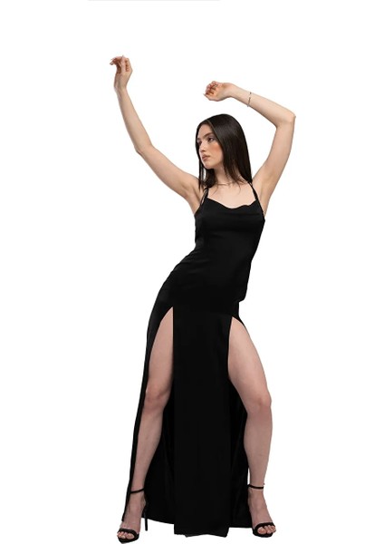 Lilith Siyah Ipek Elbise indirimleri