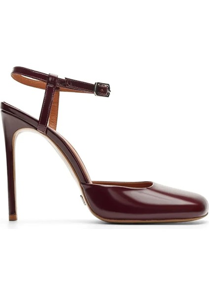 Bordo Kadın Rugan Topuklu Ayakkabı JAB4487 / 2097K